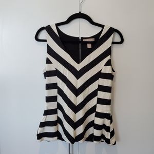 Banana Republic Black and White Peplum Top